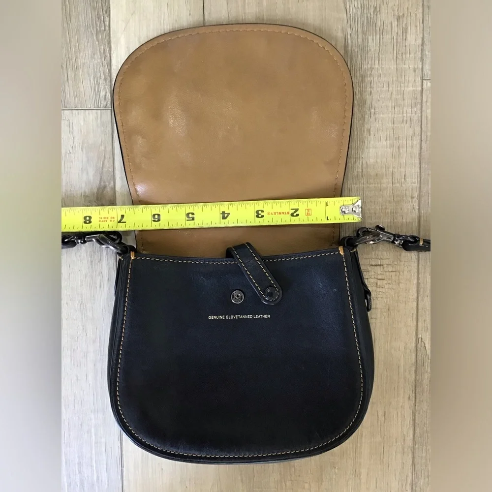 Coach 1941 Saddle 23 Crossbody bag Western Rivets Studs Black Leather - Picture 5 of 8